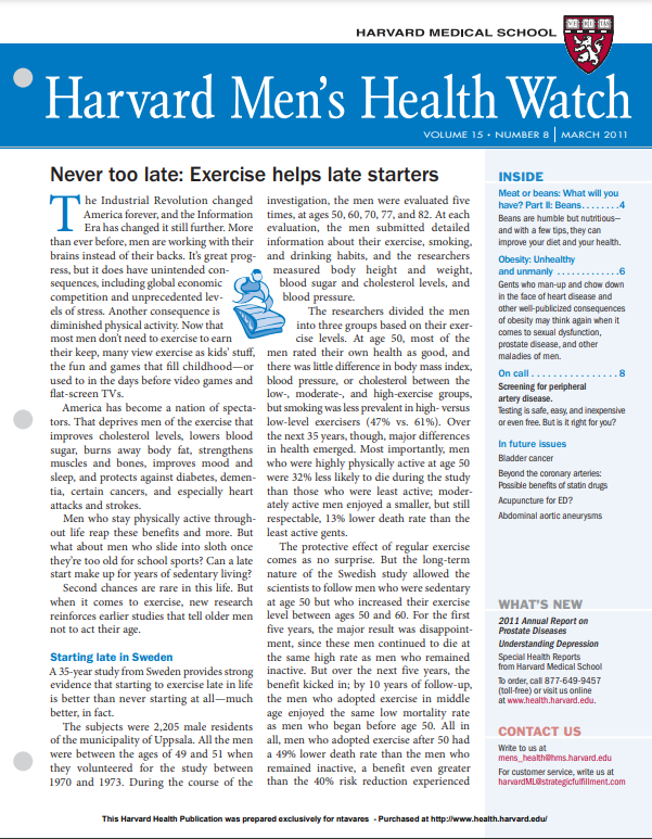 Harvard Mens Health Watch Magazine Topmags 2011